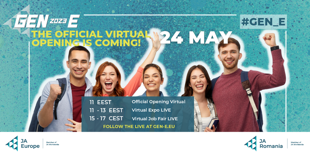 30 de echipe de tineri antreprenori din România au fost invitate să participe la  Virtual Expo – Gen-E 2023