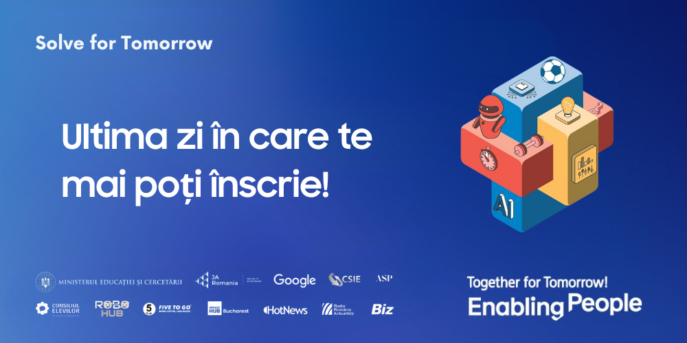 Ultima zi pentru a te înscrie în competiția Solve for Tomorrow